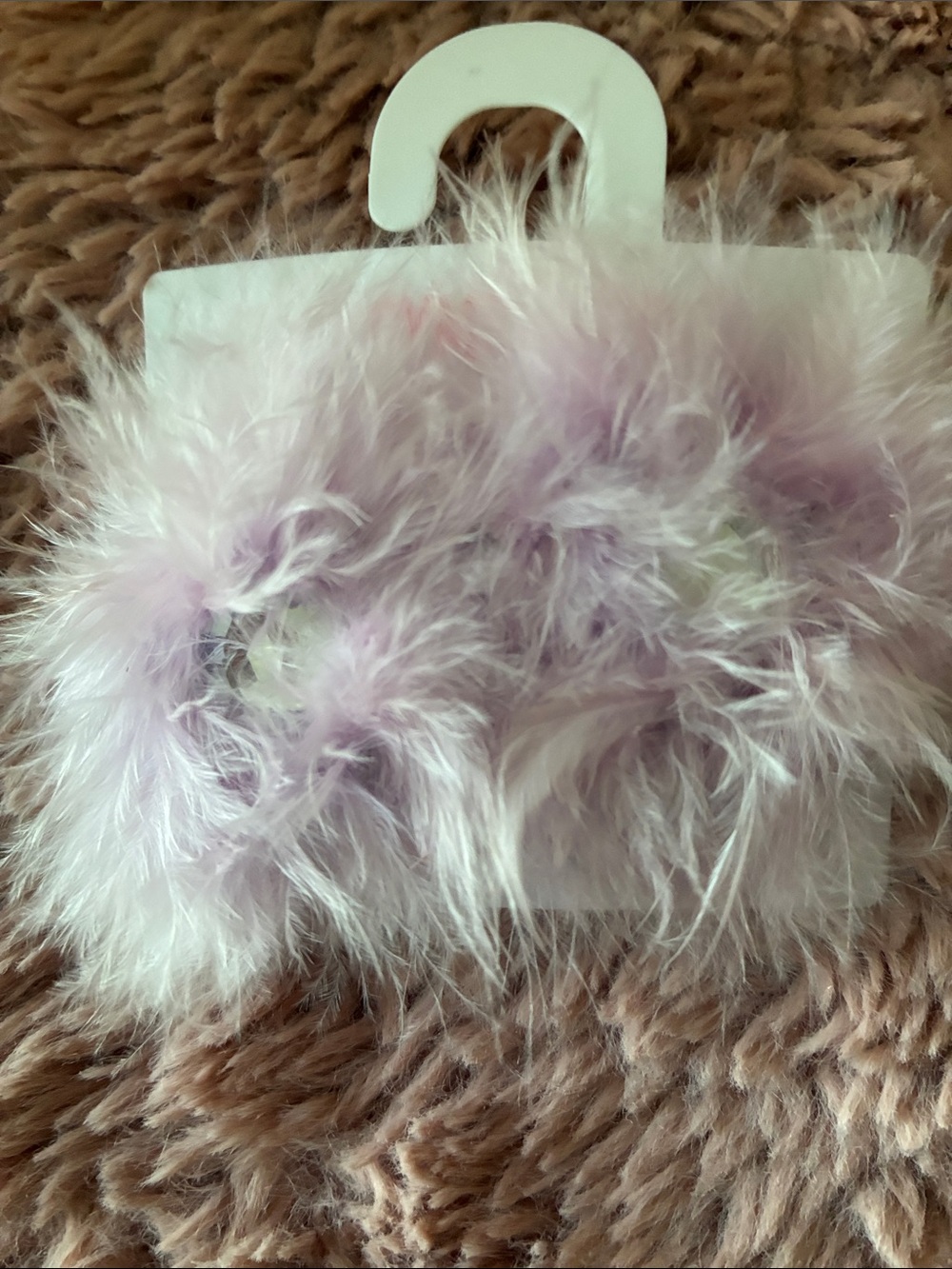 Gymboree Pastel Lavender Fluffy Faux Fur Hair Scrunchie